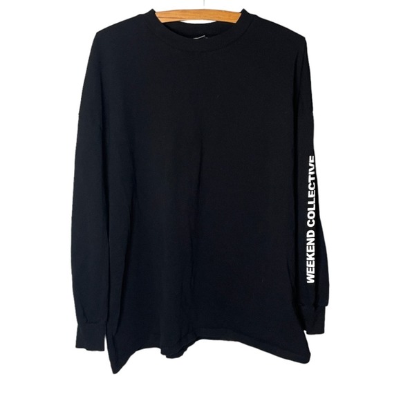 ASOS Weekend Collective Oversized Long Sleeve T-shirt With Back Logo Size 6 - Picture 3 of 5